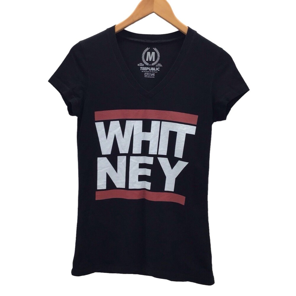TeePublic Whitney Houston T-Shirt Mens M Run DMC Style Y2K Graphic Tee